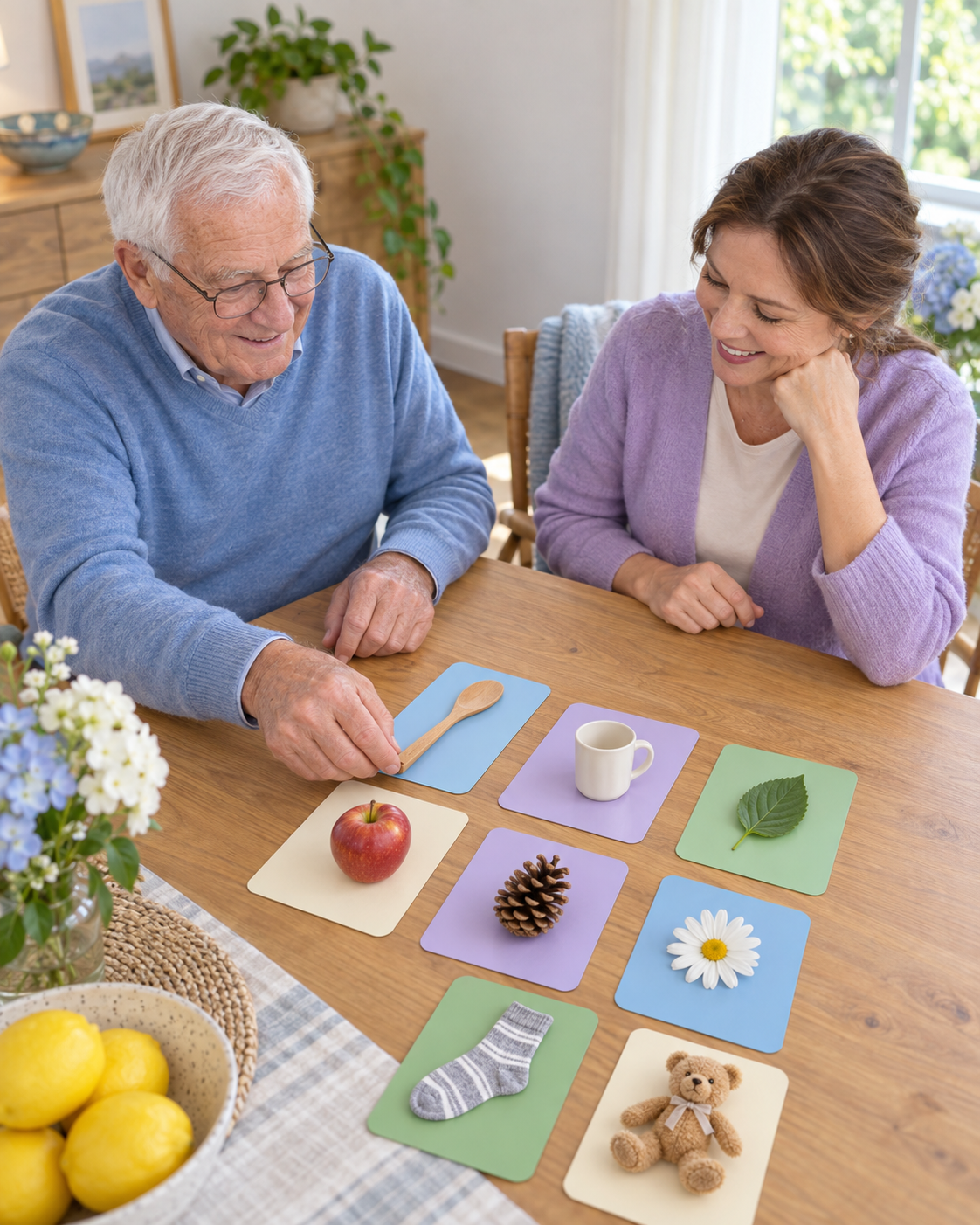 Juego de memoria con objetos en casa